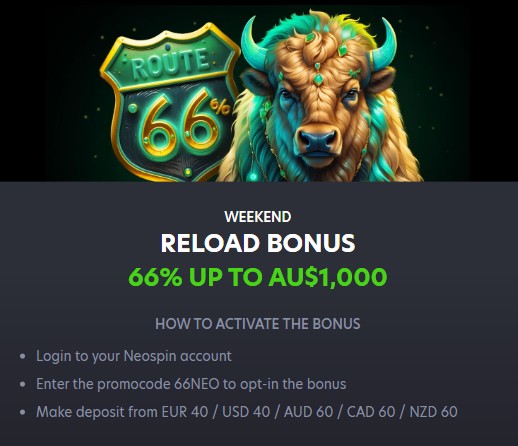Neospin Casino Reload Bonus